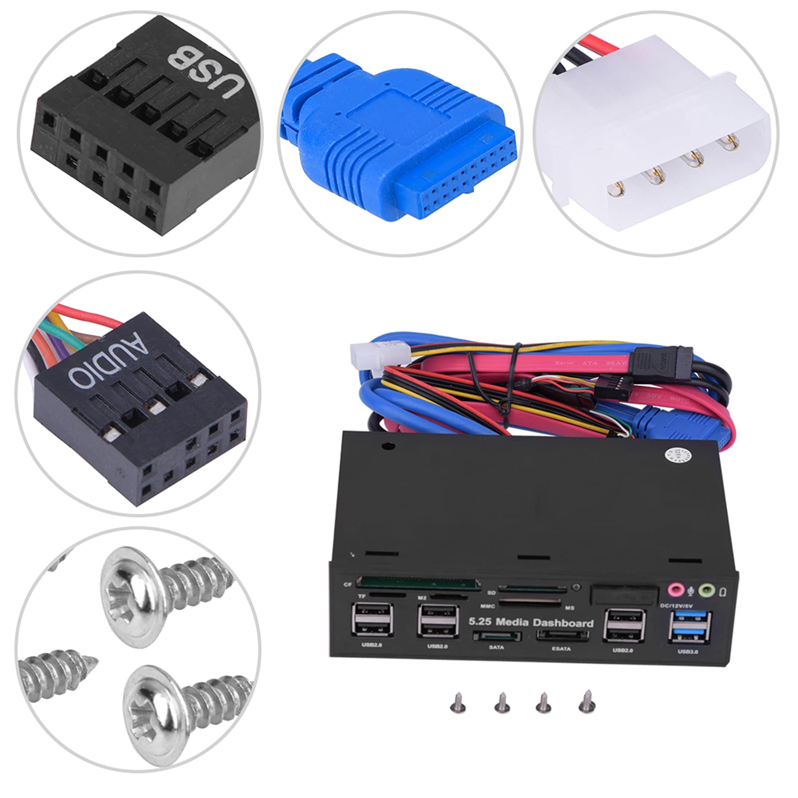 Amazon.com: PC Front Panel IO Front Panel USB 17×14×5 5.25